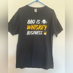 Bbq Is Whiskey Business Kirvball Whiskey T-shirt Black Size Large